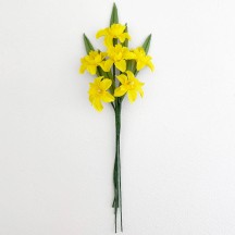 6 Yellow Fabric Daffodil Narcissus Blossoms ~ Austria ~ 1"